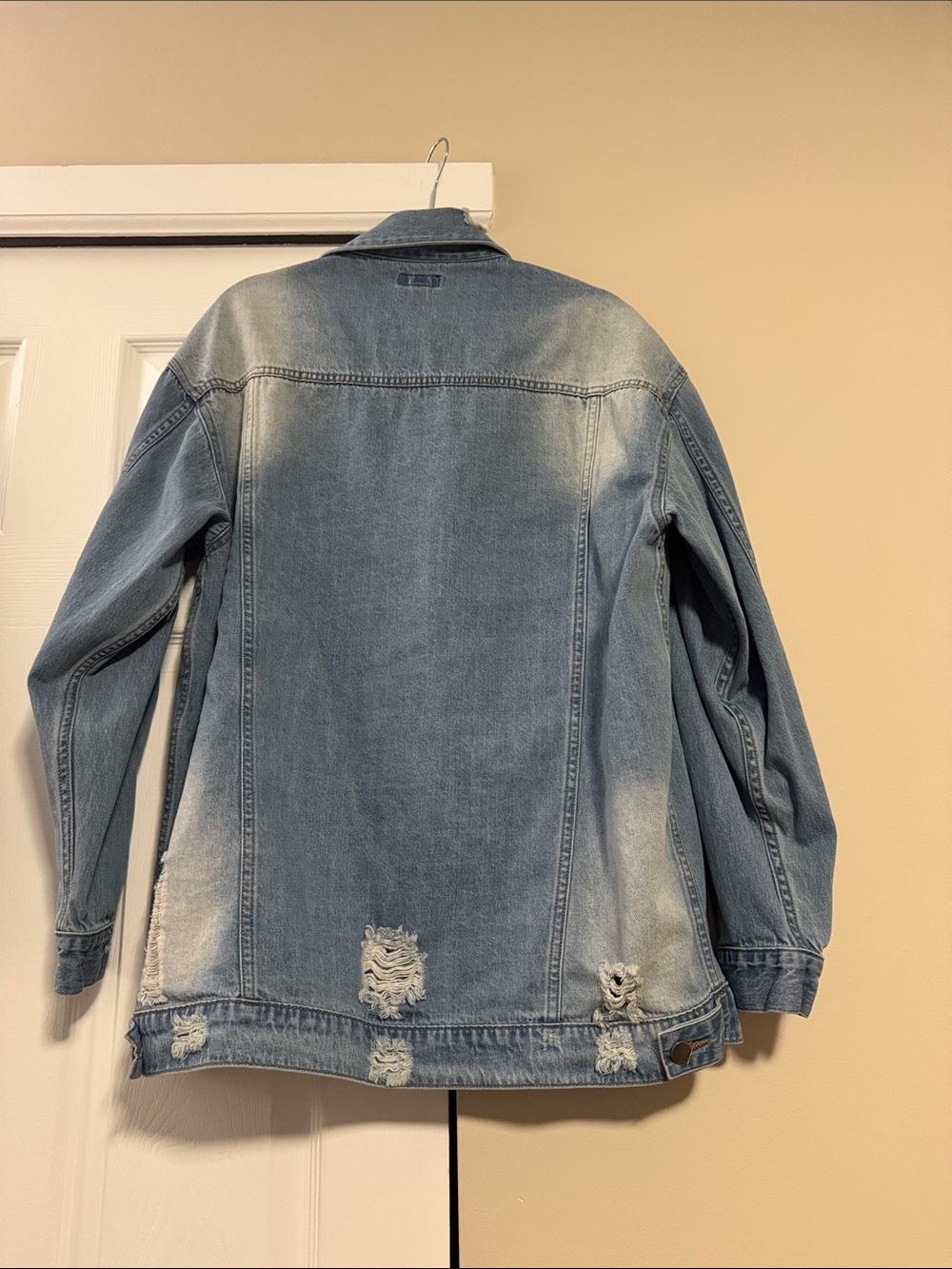 Distressed Light Blue Denim Jacket - Picture 7 of 7